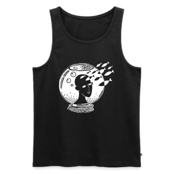 Dreamer_white - Männer Premium Bio Tank Top - Schwarz - Vorne - Michal (187cm)