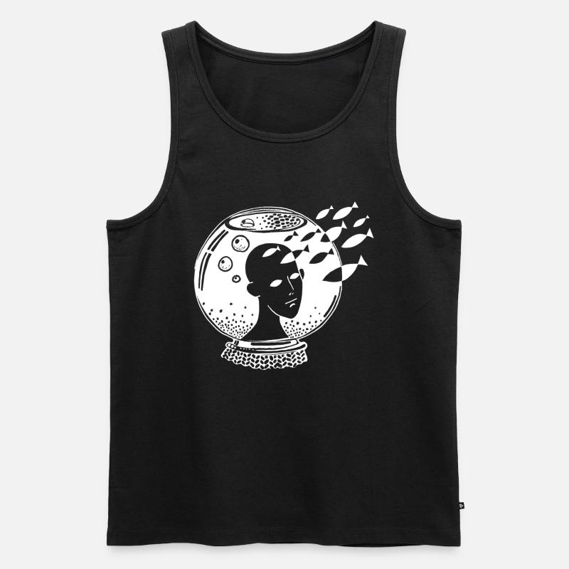 Dreamer_white - Männer Premium Bio Tank Top - Schwarz
