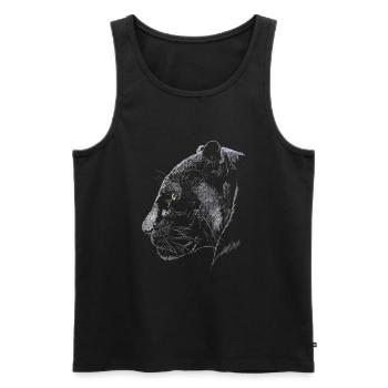 Panther - Männer Premium Bio Tank Top - Schwarz - Vorne - AI Model Male 178 light (178cm)