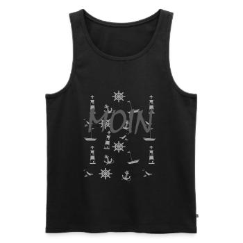 Maritime Symbole Moin - Männer Premium Bio Tank Top - Schwarz - Vorne - AI Model Male 178 light (178cm)