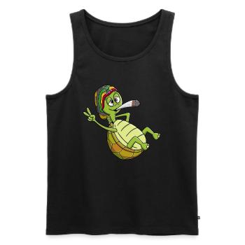 Chill toad, chilling turtle - Men's Premium Organic Tank Top - black - Front - AI Model Male 178 light (178cm)