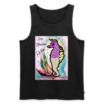 EG Seepferdchen I Tier I Meer I Urlaub i Geschenk - Männer Premium Bio Tank Top - Schwarz - Vorne - Michal (187cm)