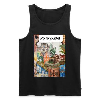 EG Wolfenbüttel I Stadt I Aquarell Gerecke - Männer Premium Bio Tank Top - Schwarz - Vorne - Michal (187cm)