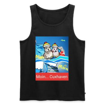 EG Cuxhaven I Stadt I Foto Zeichnung Gerecke - Männer Premium Bio Tank Top - Schwarz - Vorne - Michal (187cm)
