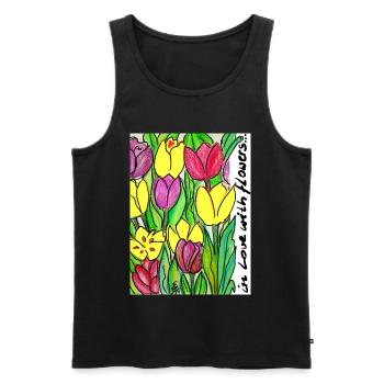 EG Blumen ITulpen IGarten I flowers I Geburtstag - Männer Premium Bio Tank Top - Schwarz - Vorne - Michal (187cm)