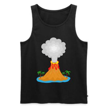 Volcano, eruption, volcanic island, lava, palm trees, mountain - Men's Premium Organic Tank Top - black - Front - Michal (187cm)
