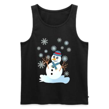 snowman and snowflakes cool christmas - Men's Premium Organic Tank Top - black - Front - Michal (187cm)