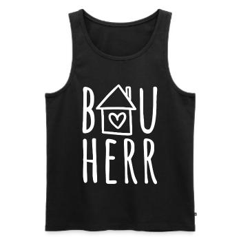Hausbau Haus bauen Baustelle Eigenheim Bauherr - Männer Premium Bio Tank Top - Schwarz - Vorne - Michal (187cm)