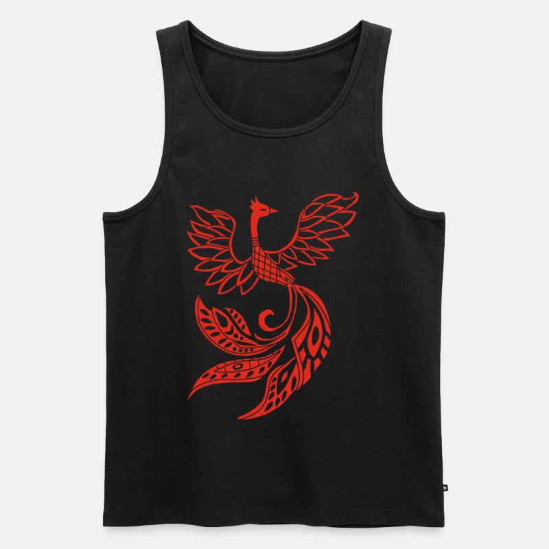 Roter Phönixvogel - Männer Premium Bio Tank Top - Schwarz