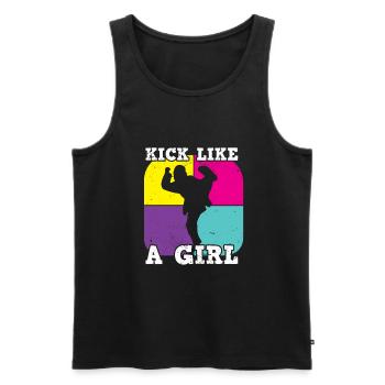 Kampfsport Selbstverteidigung Kampfkunst - Männer Premium Bio Tank Top - Schwarz - Vorne - Michal (187cm)
