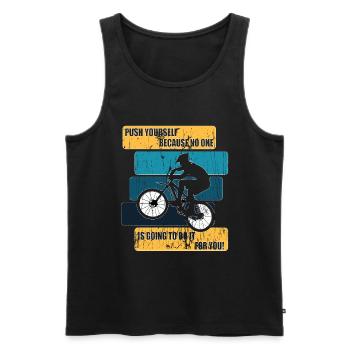 Fahrradfahrer Fahrrad Biker BMX - Männer Premium Bio Tank Top - Schwarz - Vorne - AI Model Male 178 light (178cm)
