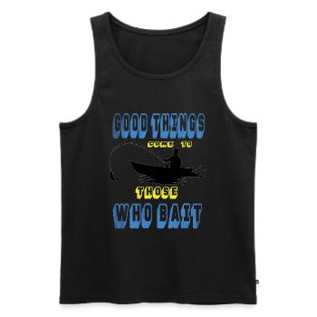 Pêcheur Pêcheur Pêche Canne à pêche Pêche Pêcheur - Débardeur bio Premium Homme - noir - Devant - Michal (187cm)