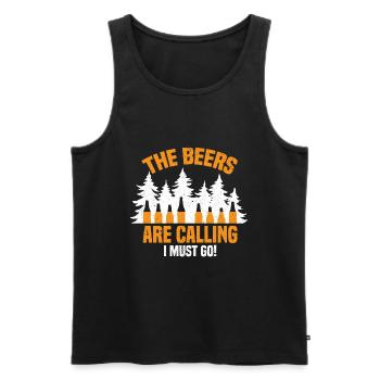 Camping Beer Camping Forest Boozing - Men's Premium Organic Tank Top - black - Front - Michal (187cm)
