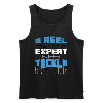 Angeln Angler Angel Angelrute Fischen Fische - Männer Premium Bio Tank Top - Schwarz - Vorne - AI Model Male 178 light (178cm)