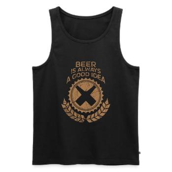 Bier Bierglas Biertrinker Kneipe Pinte - Männer Premium Bio Tank Top - Schwarz - Vorne - AI Model Male 178 light (178cm)