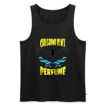 Swimmers Swimming 50 meters track Breaststroke - Men's Premium Organic Tank Top - black - Front - AI Model Male 178 light (178cm)