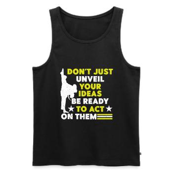 Selbstverteidigung Kampfsport Karate Schwarzgurt - Männer Premium Bio Tank Top - Schwarz - Vorne - Michal (187cm)