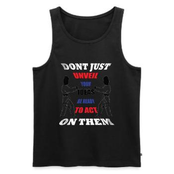 Selbstverteidigung Kampfsport Karate Schwarzgurt - Männer Premium Bio Tank Top - Schwarz - Vorne - Michal (187cm)