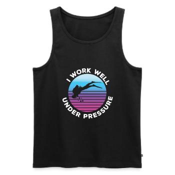 Schwimmer Schwimmen 50 Meter Bahn Brustschwimmen - Männer Premium Bio Tank Top - Schwarz - Vorne - Michal (187cm)