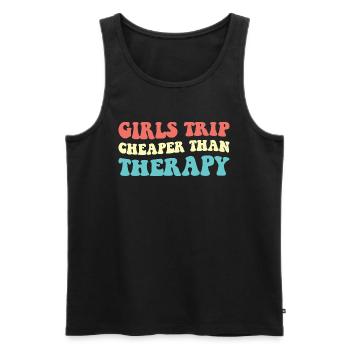 Mädchenreise billiger als Therapie III - Männer Premium Bio Tank Top - Schwarz - Vorne - AI Model Male 178 light (178cm)