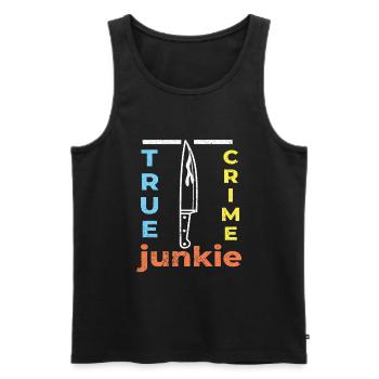 True Crime Junkie Criminal Cases Crime Série policière - Débardeur bio Premium Homme - noir - Devant - AI Model Male 178 light (178cm)