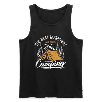 Camping Erinnerungen Zelten Berge Wandern Camper - Männer Premium Bio Tank Top - Schwarz - Vorne - Michal (187cm)