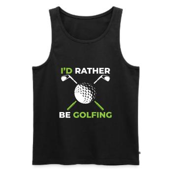 Golf golfeur club de golf balle de golf terrain de golf - Débardeur bio Premium Homme - noir - Devant - AI Model Male 178 light (178cm)