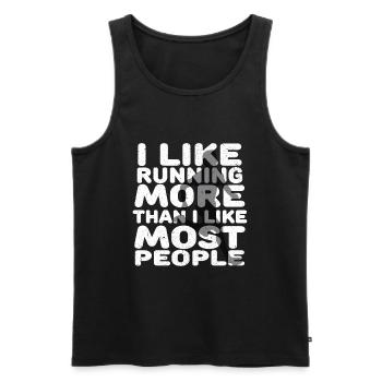 jogging jogger course course marathon en cours d'exécution - Débardeur bio Premium Homme - noir - Devant - Michal (187cm)