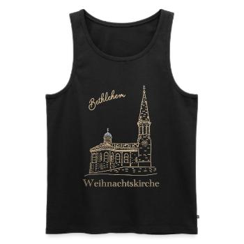 Weihnachtskirche Bethlehem Handzeichnung - Männer Premium Bio Tank Top - Schwarz - Vorne - AI Model Male 178 light (178cm)