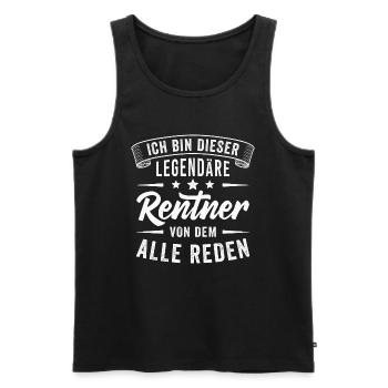 Rentner Ruhestand Pension Legende Lustig Spruch - Männer Premium Bio Tank Top - Schwarz - Vorne - Michal (187cm)