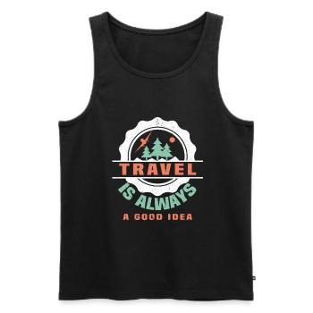 Urlaub Reisen Flugzeug Sonne Meer Strand - Männer Premium Bio Tank Top - Schwarz - Vorne - Michal (187cm)