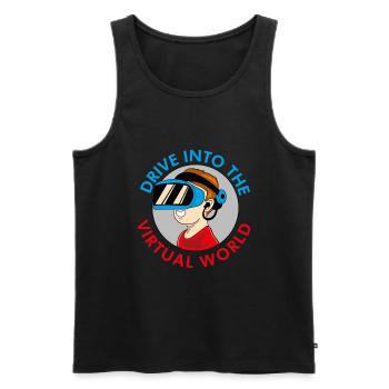 VR Brille Virtual Reality Gaming - Männer Premium Bio Tank Top - Schwarz - Vorne - AI Model Male 178 light (178cm)