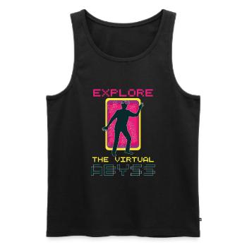 VR Brille Virtual Reality Gaming - Männer Premium Bio Tank Top - Schwarz - Vorne - AI Model Male 178 light (178cm)