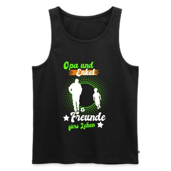 Opa und Enkel Freunde - Männer Premium Bio Tank Top - Schwarz - Vorne - Michal (187cm)