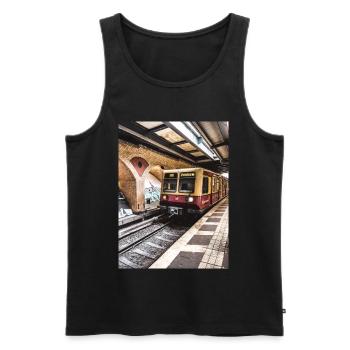 Pankow - Männer Premium Bio Tank Top - Schwarz - Vorne - AI Model Male 178 light (178cm)