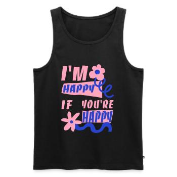 Ich freue mich, wenn du glücklich bist - Männer Premium Bio Tank Top - Schwarz - Vorne - AI Model Male 178 light (178cm)