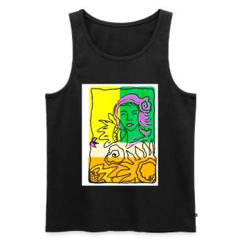 EC Woman I Pink I Gift I Mother's Day I Holiday - Men's Premium Organic Tank Top - black - Front - AI Model Male 178 light (178cm)