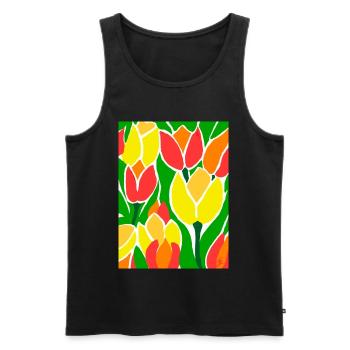 EG Tulpen I Blumen I Tulpenfest I Geschenkidee - Männer Premium Bio Tank Top - Schwarz - Vorne - Michal (187cm)