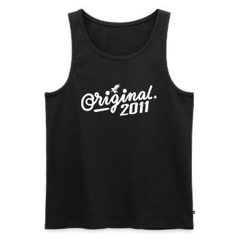 Original 2011 Birthday Gift - Vintage 2011 - Men's Premium Organic Tank Top - black - Front - Michal (187cm)