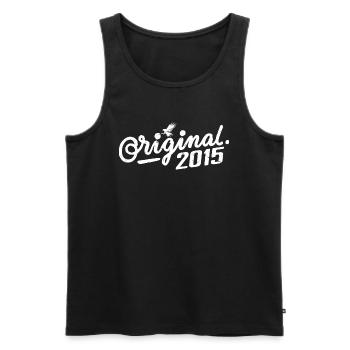 Original 2015 Birthday Gift - Vintage 2015 - Men's Premium Organic Tank Top - black - Front - Michal (187cm)