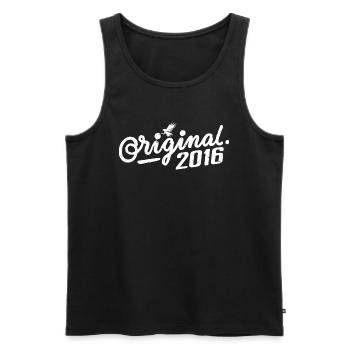 Original 2016 Geburtstagsgeschenk - Jahrgang 2016 - Männer Premium Bio Tank Top - Schwarz - Vorne - Michal (187cm)