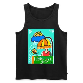 EC Woman I Positive Sayings I Mother's Day I Vacation - Men's Premium Organic Tank Top - black - Front - AI Model Male 178 light (178cm)