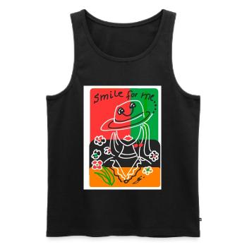 EC Woman I Positive Sayings I Mother's Day I Vacation - Men's Premium Organic Tank Top - black - Front - AI Model Male 178 light (178cm)