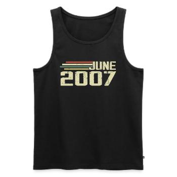 Juni 2007 Jahrestag Juni 2007 Juni 2007 Geburtstag - Männer Premium Bio Tank Top - Schwarz - Vorne - AI Model Male 178 light (178cm)