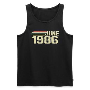 Juni 1986 Jahrestag Juni 1986 Juni 1986 Geburtstag - Männer Premium Bio Tank Top - Schwarz - Vorne - Michal (187cm)