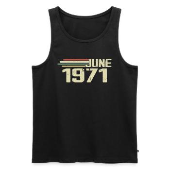 Juni 1971 Jahrestag Juni 1971 Juni 1971 Geburtstag - Männer Premium Bio Tank Top - Schwarz - Vorne - Michal (187cm)