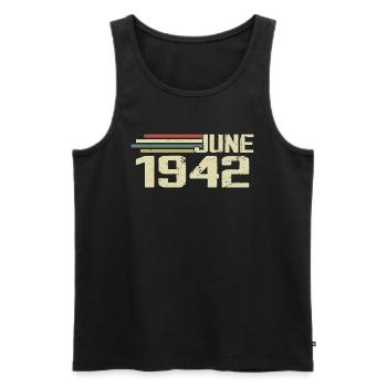 June 1942 Anniversary June 1942 June 1942 Birthday - Men's Premium Organic Tank Top - black - Front - Michal (187cm)