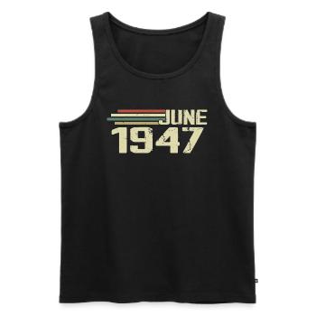 June 1947 Anniversary June 1947 June 1947 Birthday - Men's Premium Organic Tank Top - black - Front - Michal (187cm)