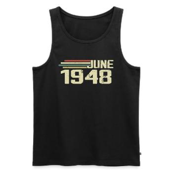 Juin 1978 Anniversaire Juin 1978 Juin 1978 Anniversaire - Débardeur bio Premium Homme - noir - Devant - Michal (187cm)