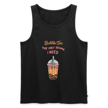 Bubble Tea Drama - Männer Premium Bio Tank Top - Schwarz - Vorne - AI Model Male 178 light (178cm)